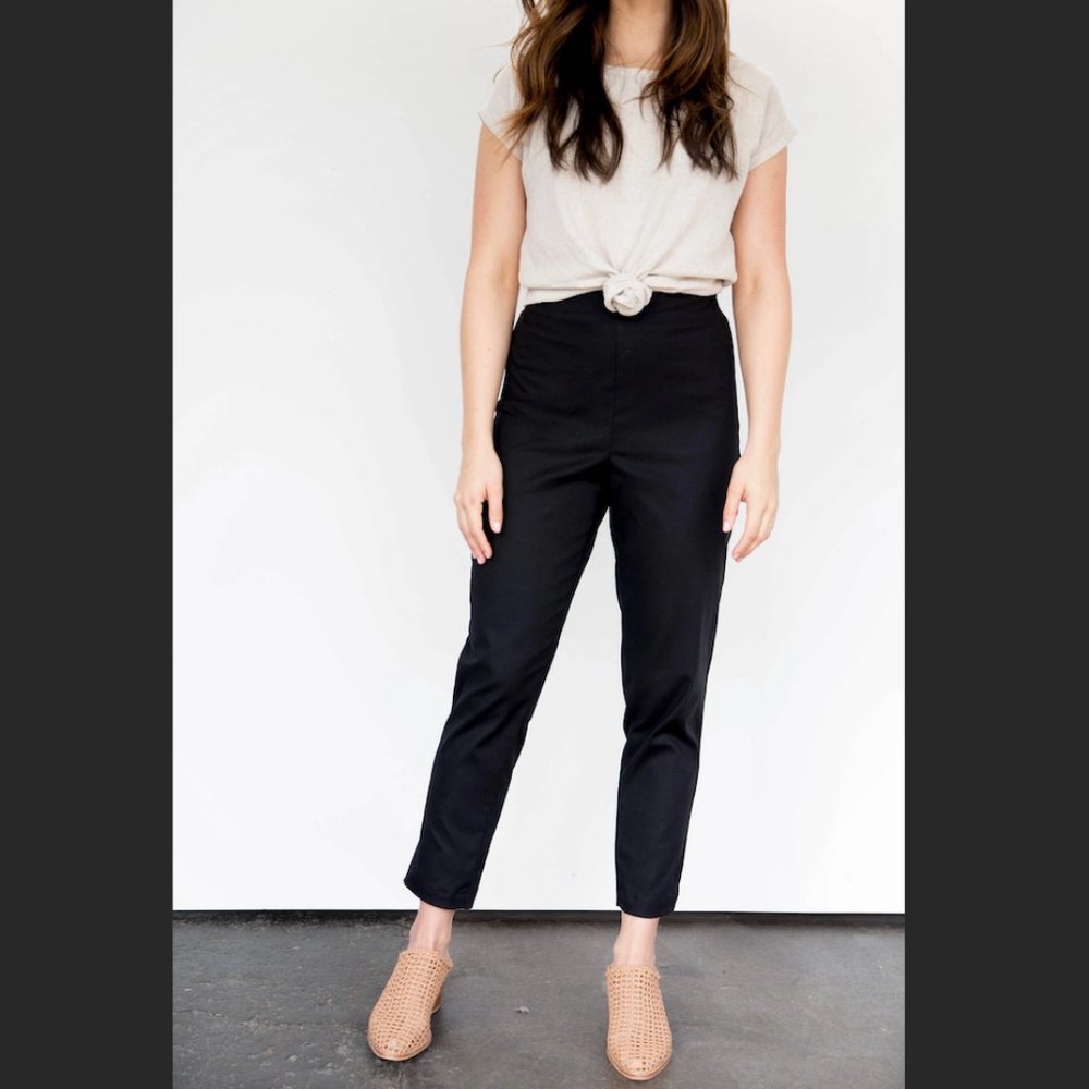 Only Child Solana Slim Leg Pants in Stretch Cotton